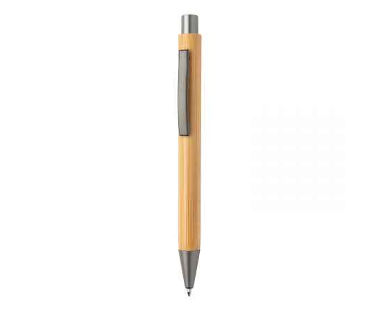 Тонкая бамбуковая ручка, Серый, Цвет: коричневый, серебряный, Размер: , высота 13,8 см., диаметр 1,1 см.