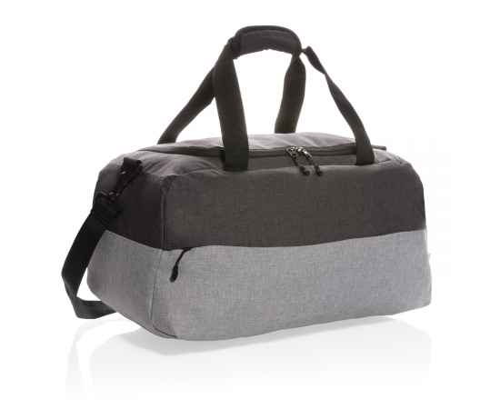 Двухцветная дорожная сумка с RFID из RPET, Серый, Цвет: серый, Размер: Длина 48 см., ширина 24 см., высота 25 см.