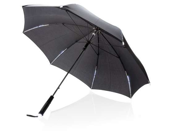 Механический зонт со светодиодами, d103 см, черный,, Цвет: черный, Размер: , высота 79 см., диаметр 103 см.