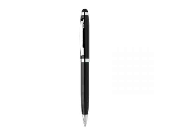 Ручка-стилус Deluxe с фонариком COB, черный,, Цвет: черный, Размер: , ширина 1,2 см., высота 14,2 см.