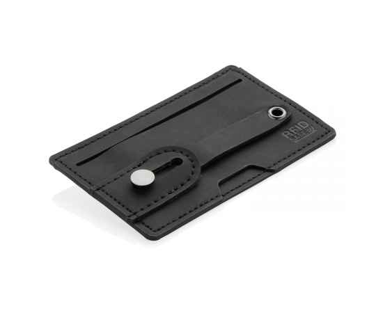 Картхолдер c RFID защитой для телефона 3-в-1, черный,, Цвет: черный, Размер: Длина 10,2 см., ширина 6,3 см., высота 0,3 см.