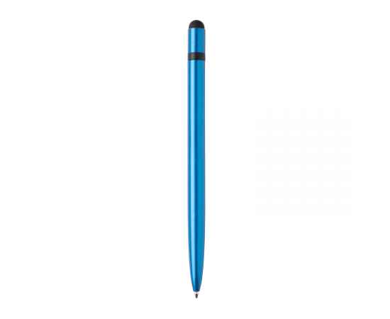 Металлическая ручка-стилус Slim, синий,, Цвет: синий, Размер: , высота 14 см., диаметр 0,8 см.