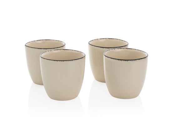 Набор керамических чашек Ukiyo, 4 предмета, Белый, Цвет: белый, Размер: Длина 7,5 см., ширина 7,5 см., высота 7,3 см., диаметр 7,5 см.