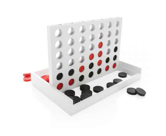 Деревянная игра Четыре в ряд, Белый, Цвет: белый, Размер: Длина 24 см., ширина 16,5 см., высота 16,5 см.