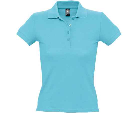 Рубашка поло женская People 210, бирюзовая G_1895.421, Цвет: бирюзовый, Размер: S