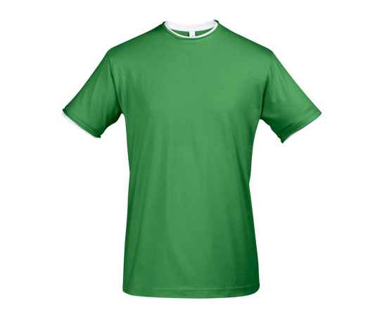 Футболка мужская с контрастной отделкой Madison 170, насыщенный зеленый/белый, размер XL, Цвет: ярко-зеленый, Размер: XL