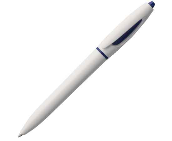 Ручка шариковая S! (Си), белая с темно-синим, Цвет: белый, синий, Размер: 13,9х1,1