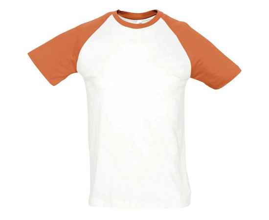 Футболка мужская двухцветная Funky 150, белый/оранжевый, размер L, Цвет: оранжевый, Размер: L