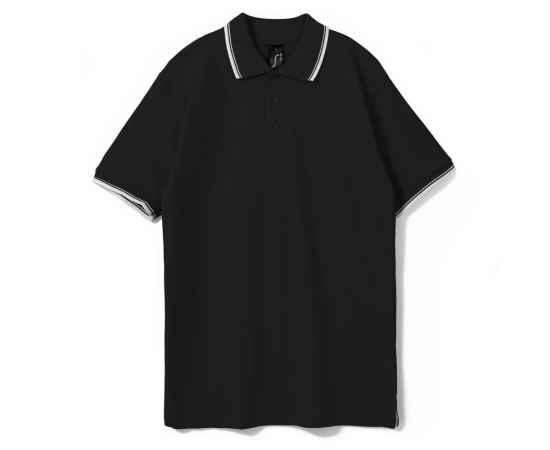 Рубашка поло мужская с контрастной отделкой Practice 270 черная G_2502.305, Цвет: черный, Размер: XXL