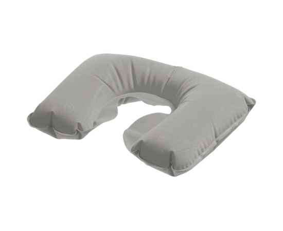 Надувная подушка под шею в чехле Sleep, серая, Цвет: серый, Размер: подушка: 44х28 с