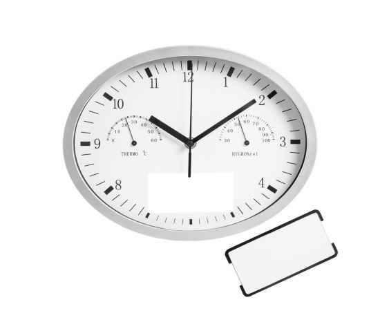 Часы настенные Insert3 с термометром и гигрометром, белые, Цвет: белый, Размер: 29