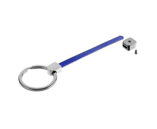 Элемент брелка-конструктора «Хлястик с кольцом и зажимом», синий, Цвет: синий, Размер: диаметр 3