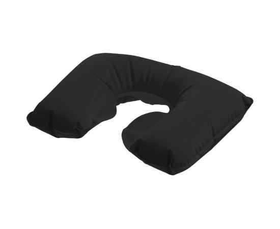 Надувная подушка под шею в чехле Sleep, черная, Цвет: черный, Размер: подушка: 44х28 с