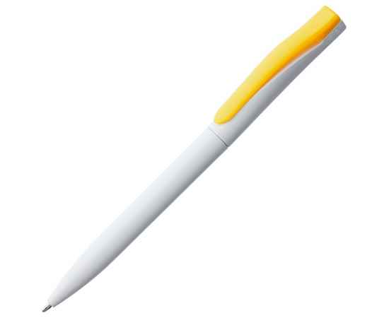 Ручка шариковая Pin, белая с желтым, Цвет: желтый, Размер: 14