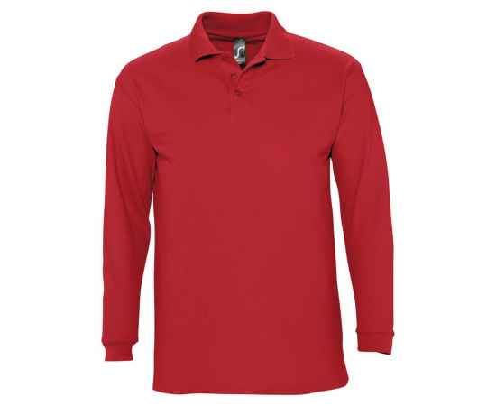 Рубашка поло мужская с длинным рукавом Winter II 210 красная G_11353145S, Цвет: красный, Размер: S