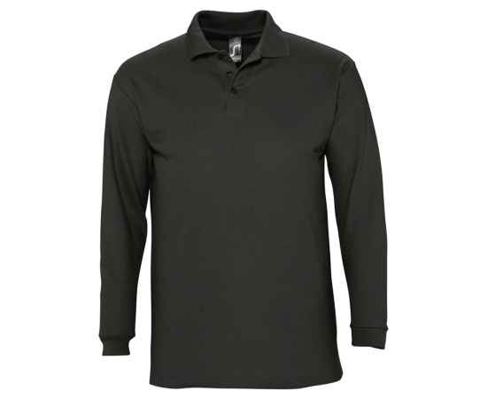 Рубашка поло мужская с длинным рукавом Winter II 210 черная G_11353312S