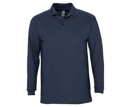 Рубашка поло мужская с длинным рукавом Winter II 210 темно-синяя G_11353318XXL, Цвет: темно-синий, Размер: XXL