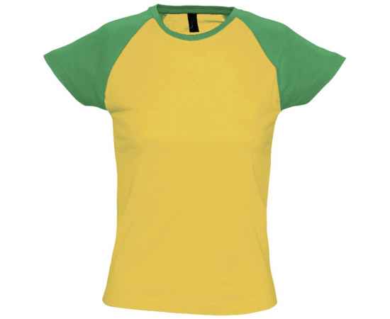 Футболка женская Milky 150 желтая с зеленым, размер S, Цвет: зеленый, Размер: S