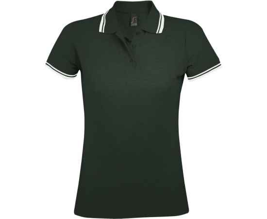Рубашка поло женская Pasadena Women 200 с контрастной отделкой, зеленая с белым G_5852.961, Цвет: белый, зеленый, Размер: S