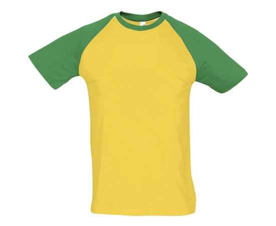 Футболка мужская двухцветная Funky 150, желтая с зеленым, размер S, Цвет: зеленый, Размер: S