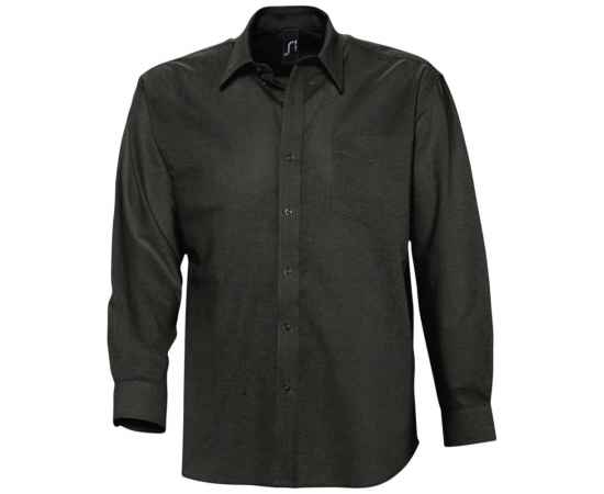 Рубашка мужская с длинным рукавом Boston черная, размер 3XL, Цвет: черный, Размер: 3XL
