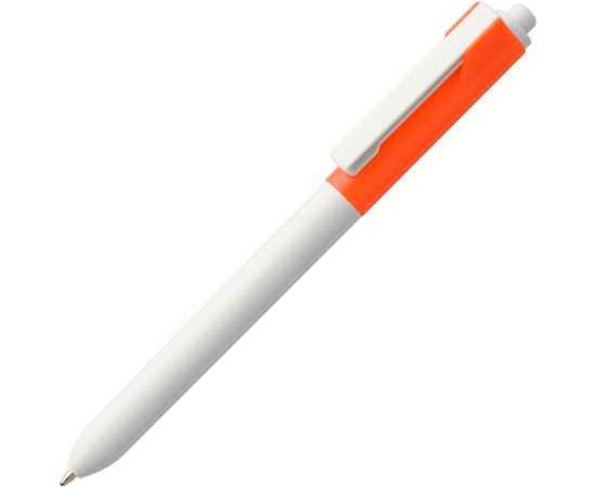 Ручка шариковая Hint Special, белая с оранжевым, Цвет: оранжевый, Размер: 14х1 см