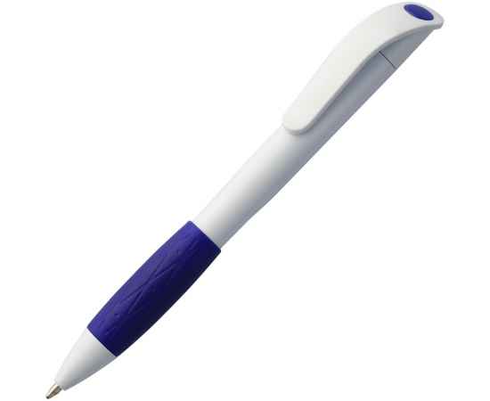 Ручка шариковая Grip, белая (молочная) с синим, Цвет: синий, Размер: 13