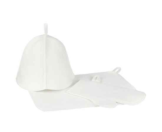 Набор для бани «Парилка», белый, Цвет: белый, Размер: шапка: клин 18х24 см