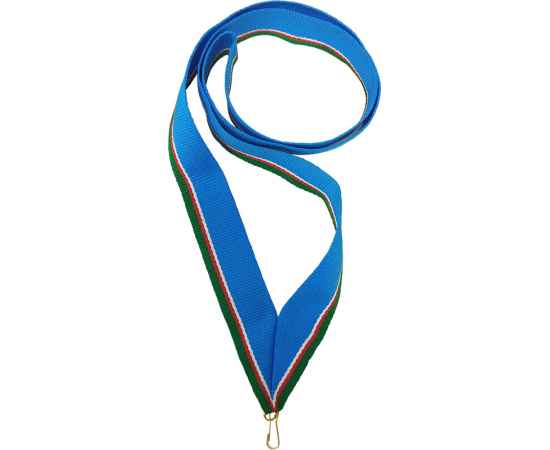 0021-205 Лента для медали 22мм (красный, зеленый, белый, голубой), Цвет: красный, зеленый, белый, голубой