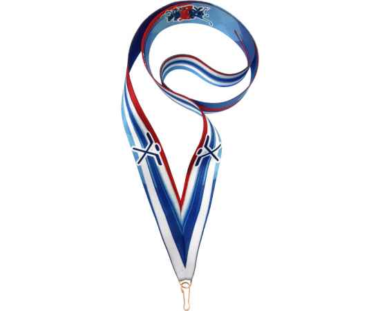 0025-ХОК Лента для медали хоккей (голубой), Цвет: голубой