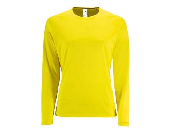 Футболка с длинным рукавом Sporty LSL Women желтый неон, размер S, Цвет: желтый, Размер: S