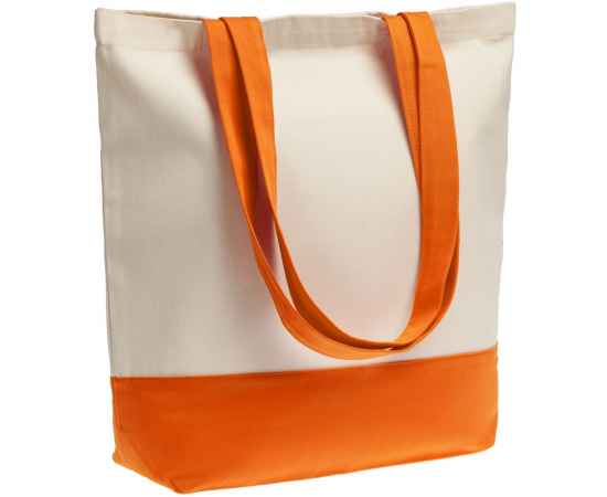 Холщовая сумка Shopaholic, оранжевая, Цвет: оранжевый, неокрашенный, Размер: 43,5х40,5х14 см, ручки: 69х3 см