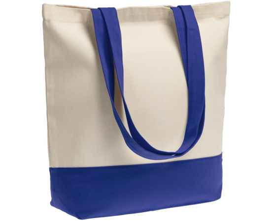 Холщовая сумка Shopaholic, ярко-синяя, Цвет: синий, неокрашенный, Размер: 43,5х40,5х14 см, ручки: 69х3 см