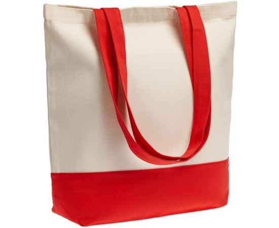 Холщовая сумка Shopaholic, красная, Цвет: красный, неокрашенный, Размер: 43,5х40,5х14 см, ручки: 69х3 см