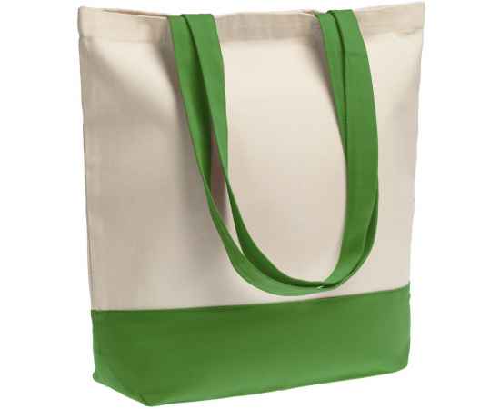 Холщовая сумка Shopaholic, ярко-зеленая, Цвет: зеленый, неокрашенный, Размер: 43,5х40,5х14 см, ручки: 69х3 см