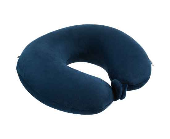 Подушка дорожная Global TA с застежкой-кнопкой, синяя, Цвет: синий, Размер: 30х8х29 см