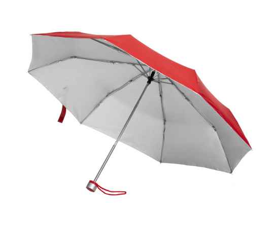 Зонт складной Silverlake, красный с серебристым, Цвет: красный, серебристый, Размер: диаметр купола 96 см, длина в сложении 24 см