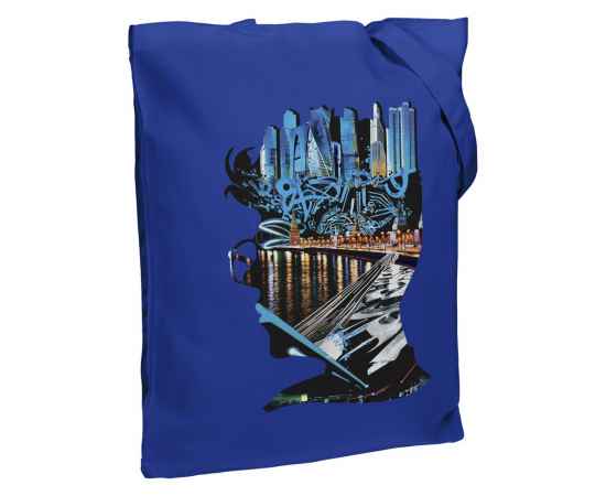 Холщовая сумка Moscow Boy, ярко-синяя, Цвет: синий, Размер: 35х38х6 см