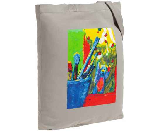 Холщовая сумка Artist Bear, серая, Цвет: серый, Размер: 35х38х6 см