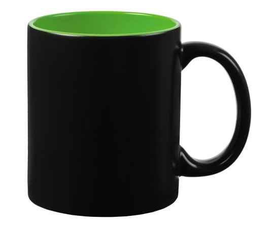 Кружка-хамелеон On Display, матовая, черная с зеленым, Цвет: зеленый, Объем: 300, Размер: высота 9