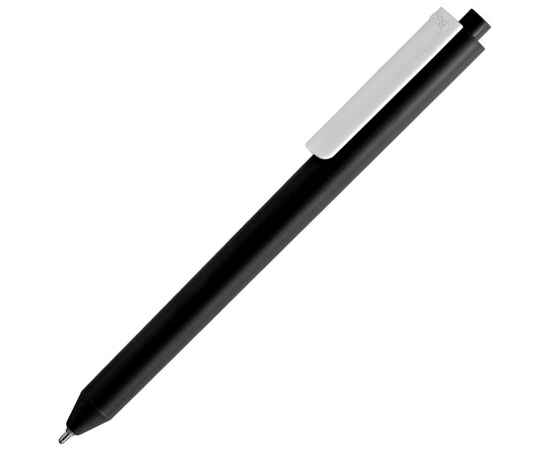 Ручка шариковая Pigra P03 Mat, черная с белым, Цвет: черный, Размер: 14x1