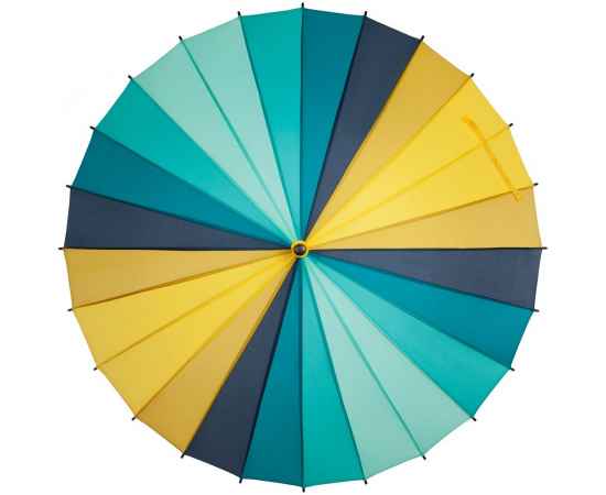 Зонт-трость «Спектр», бирюзовый с желтым, Цвет: бирюзовый, Размер: Длина 80 см