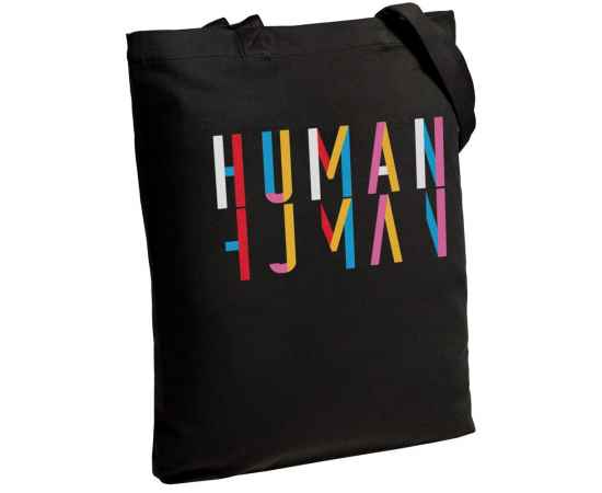 Холщовая сумка Human, черная, Цвет: черный, Размер: 35х38х6 см
