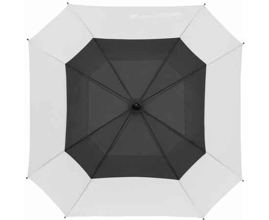 Квадратный зонт-трость Octagon, черный с белым, Цвет: черный, Размер: длина 85 см