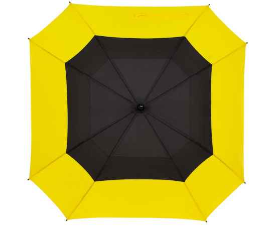 Квадратный зонт-трость Octagon, черный с желтым, Цвет: желтый, Размер: длина 85 см