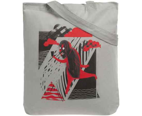Холщовая сумка «Преодолень», серая, Цвет: серый, Размер: 35х38х6 см