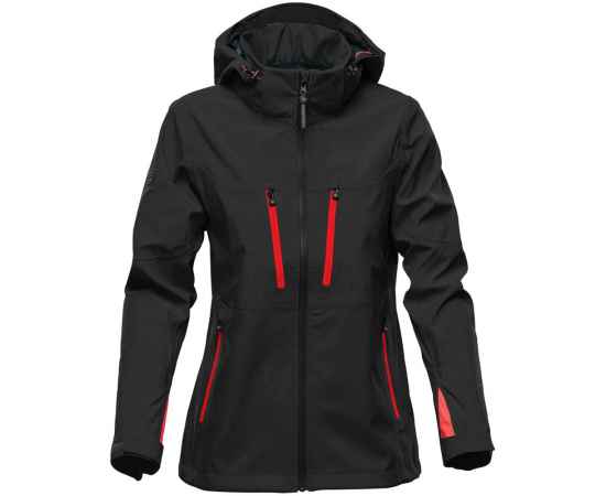 Куртка софтшелл женская Patrol черная с красным, размер XS, Цвет: красный, Размер: XS
