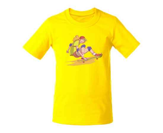 Футболка детская Skateboard, желтая, 6 лет, Цвет: желтый, Размер: 6 лет (106-116 см)