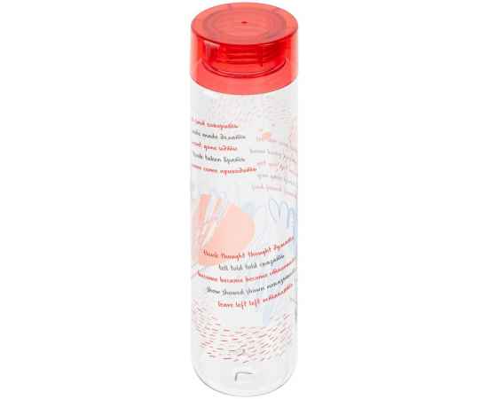 Бутылка для воды «Шпаргалка. Неправильные глаголы», прозрачная с красной крышкой, Цвет: красный, прозрачный, Объем: 700, Размер: диаметр 6,9 с