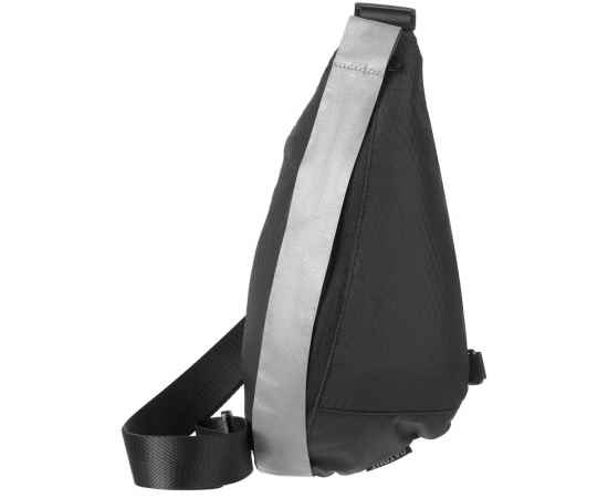 Сумка кросс-боди tagBag со светоотражающим элементом, черная, Цвет: черный, Размер: 18х34х9 см